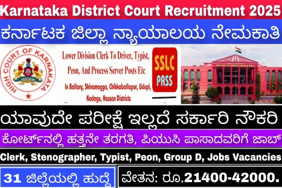 Bengaluru Rural District Court Recruitment 2025: Apply for 58 Peon, Typist & Other Vacancies - Official Notification & Application Portal